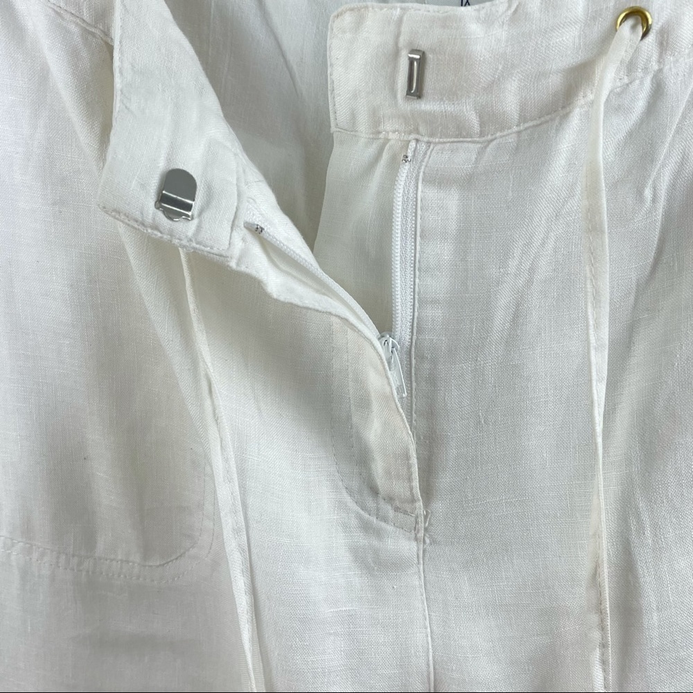 Charter Club White 100% Linen Wide Leg Full Length Drawstring Pants Sz 1X - Picture 7 of 12